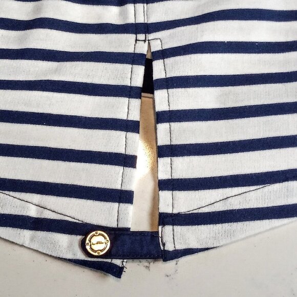Lauren Ralph Lauren Navy Stripe Cotton Jacket - Picture 9 of 10